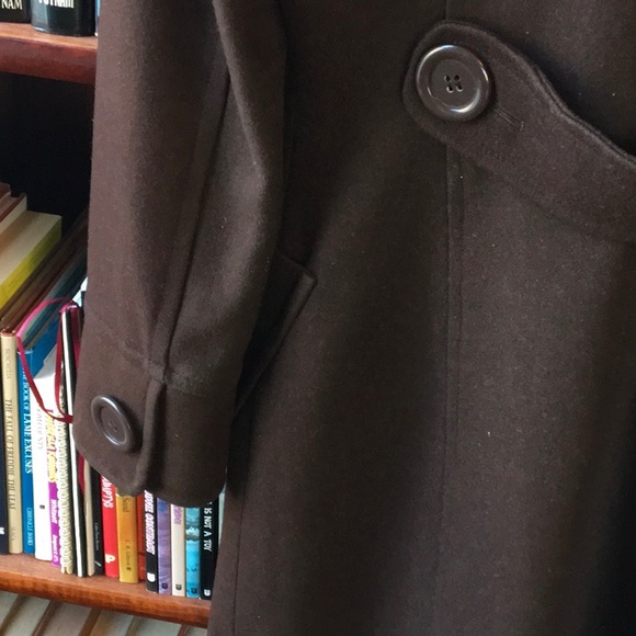 Tulle Brown Wool Blend Coat sz S - Picture 10 of 16